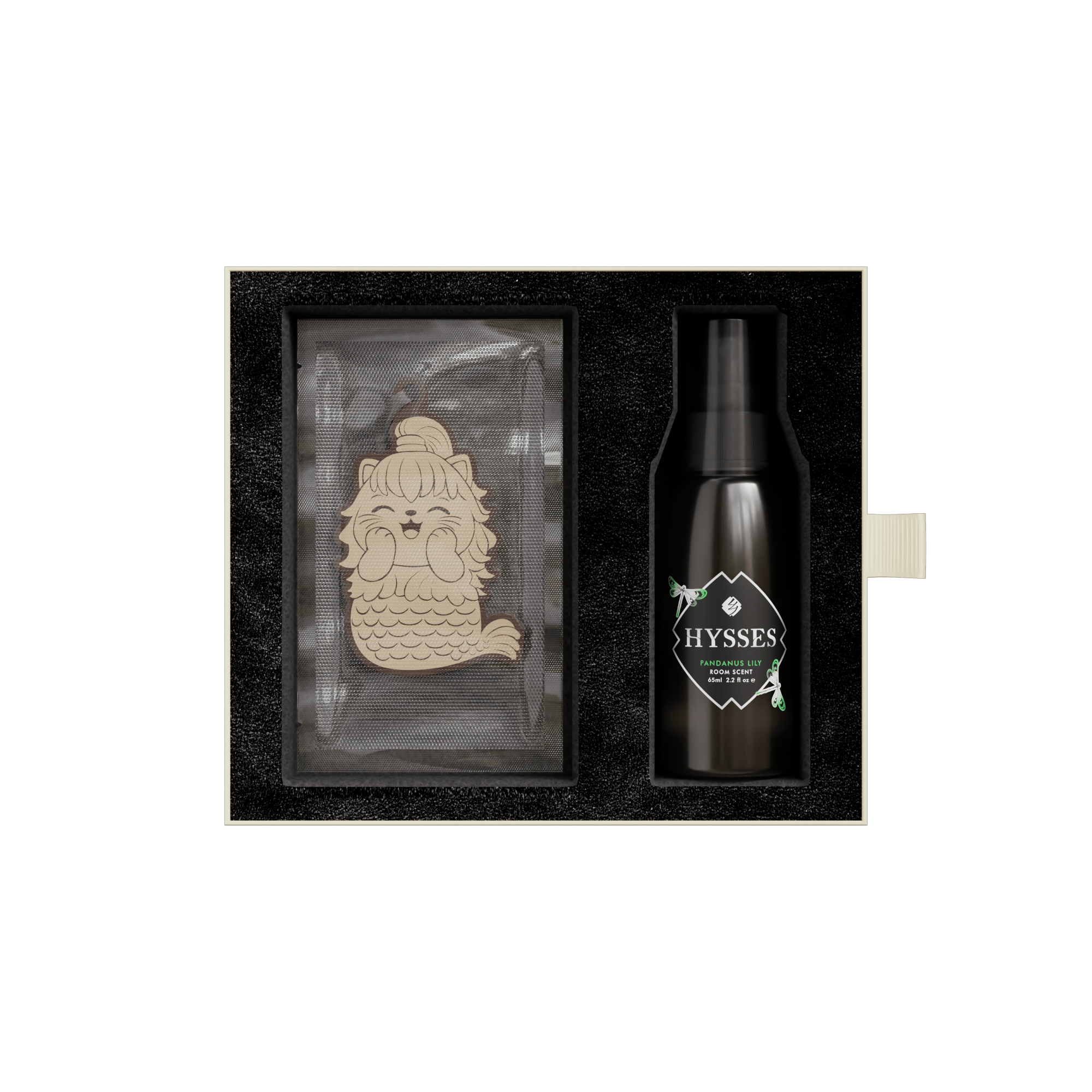 Hysses Singapore Home & Scent Gift Set of 2, Singa Mercat Scented Tag & Room Scent, Pandanus Lily