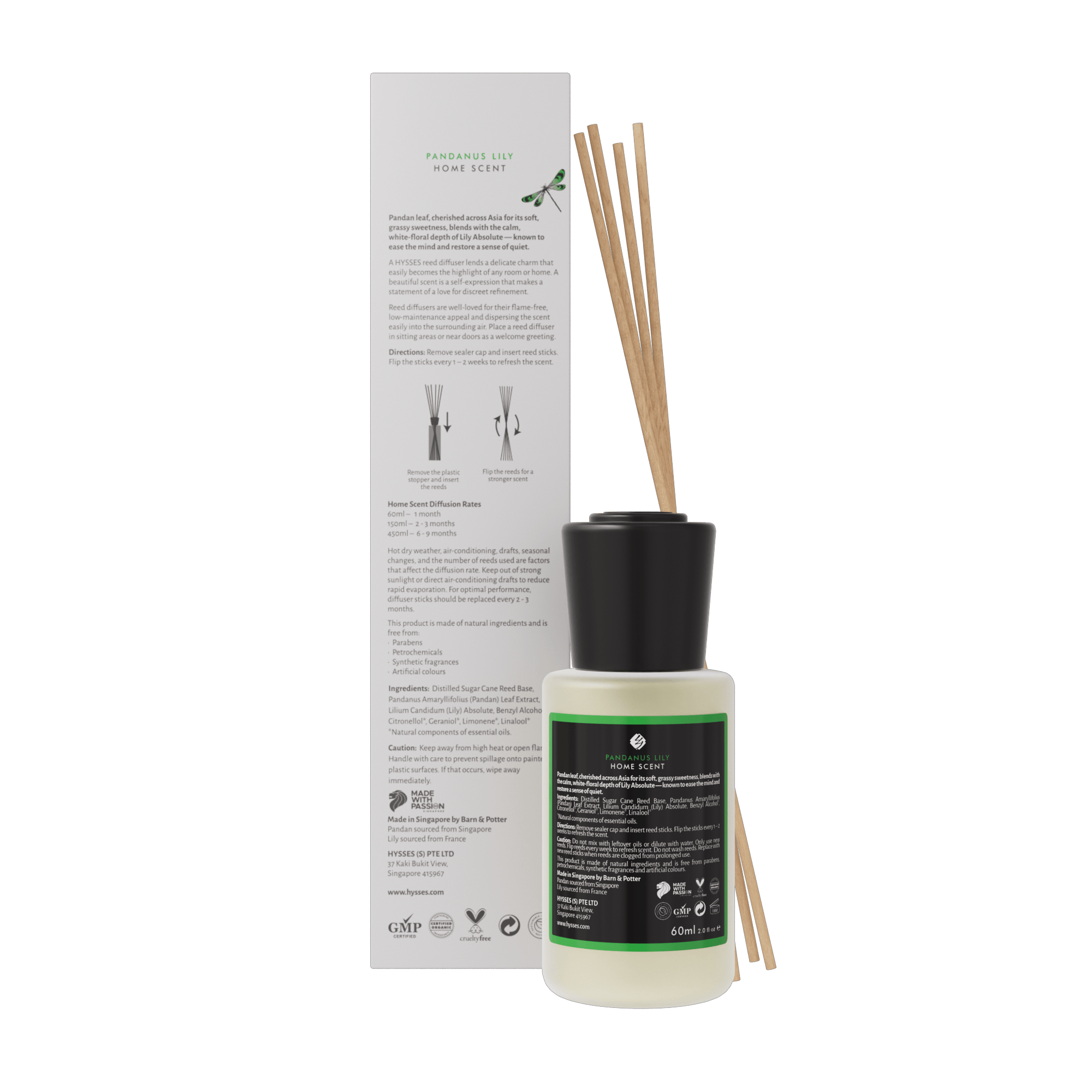 Hysses Singapore Home & Scent Home Scent Reed Diffuser Pandanus Lily