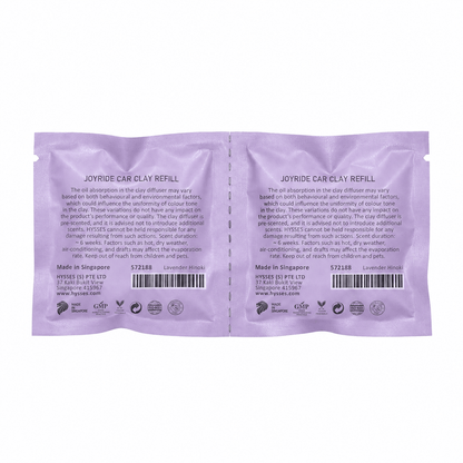 Hysses Singapore Home & Scent Joyride Car Clay Refill, Lavender Hinoki