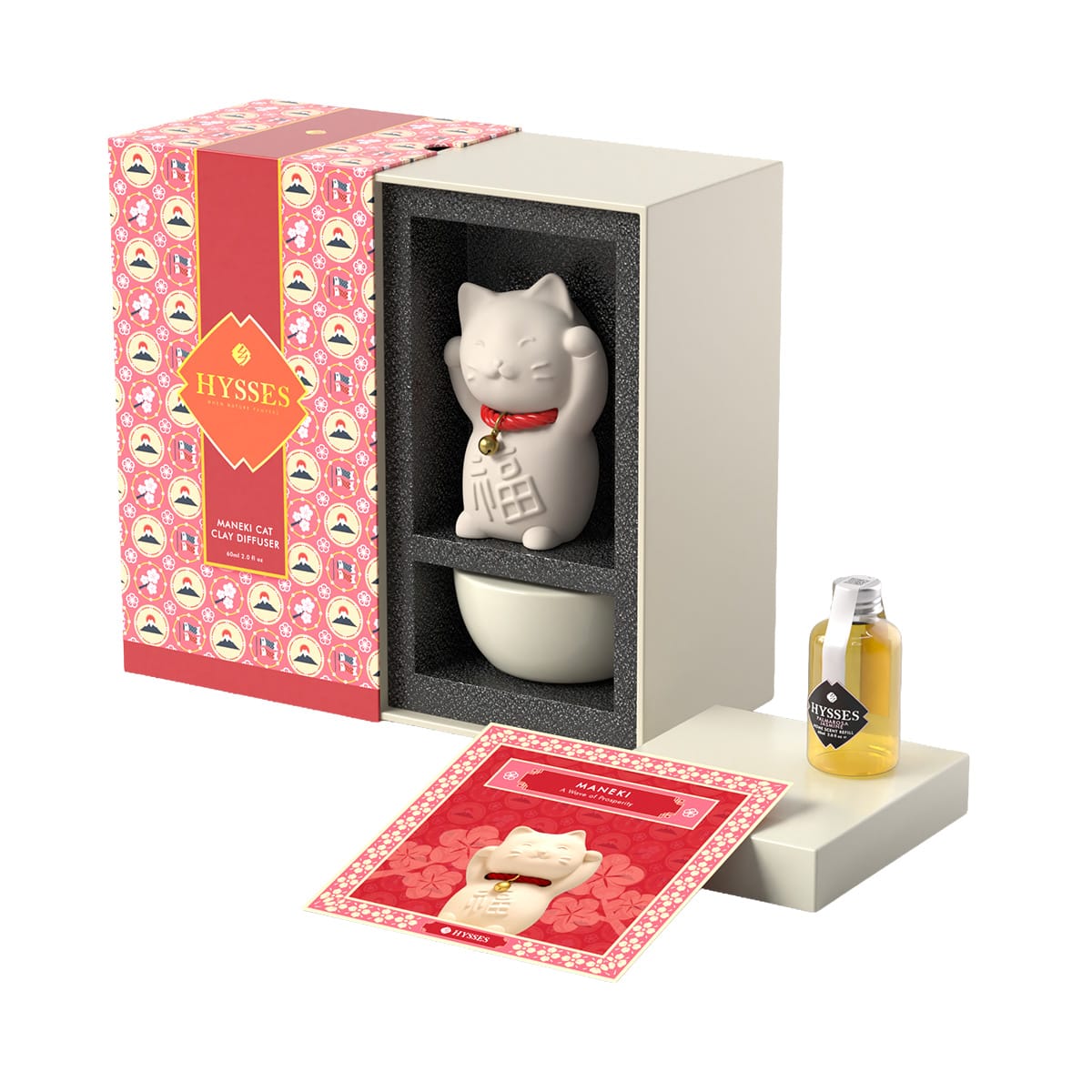 Hysses Singapore Home & Scent Maneki Cat Clay Diffuser