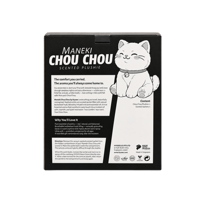 Hysses Singapore Home & Scent Maneki Chou Chou Plushie, Bergamot Geranium