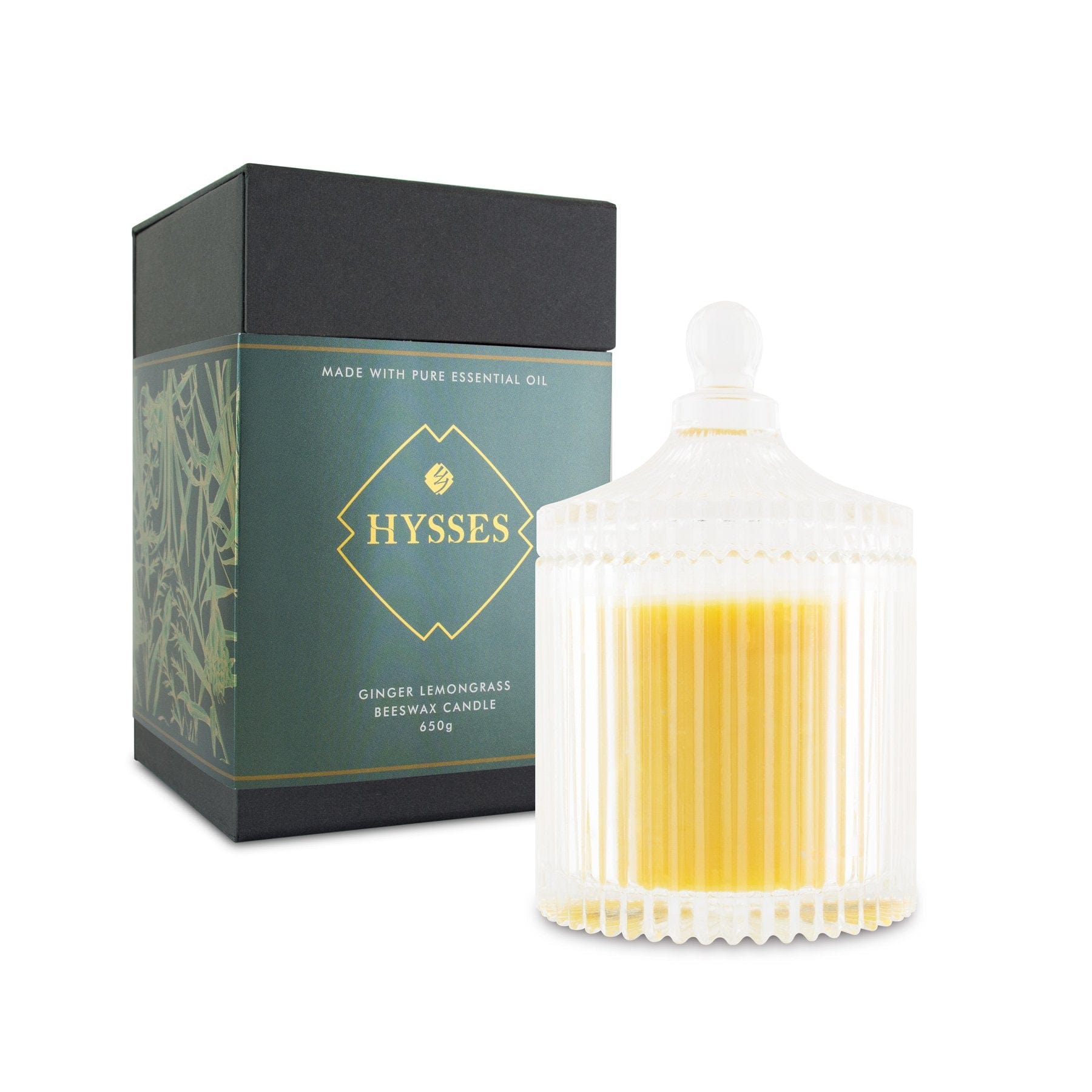 Hysses Home Scents 200g Beeswax Candle Ginger Lemongrass 200g