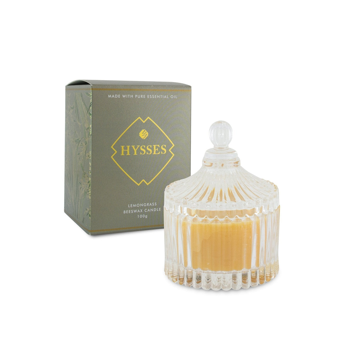 Hysses Home Scents 200g Beeswax Candle Lemongrass, 200g