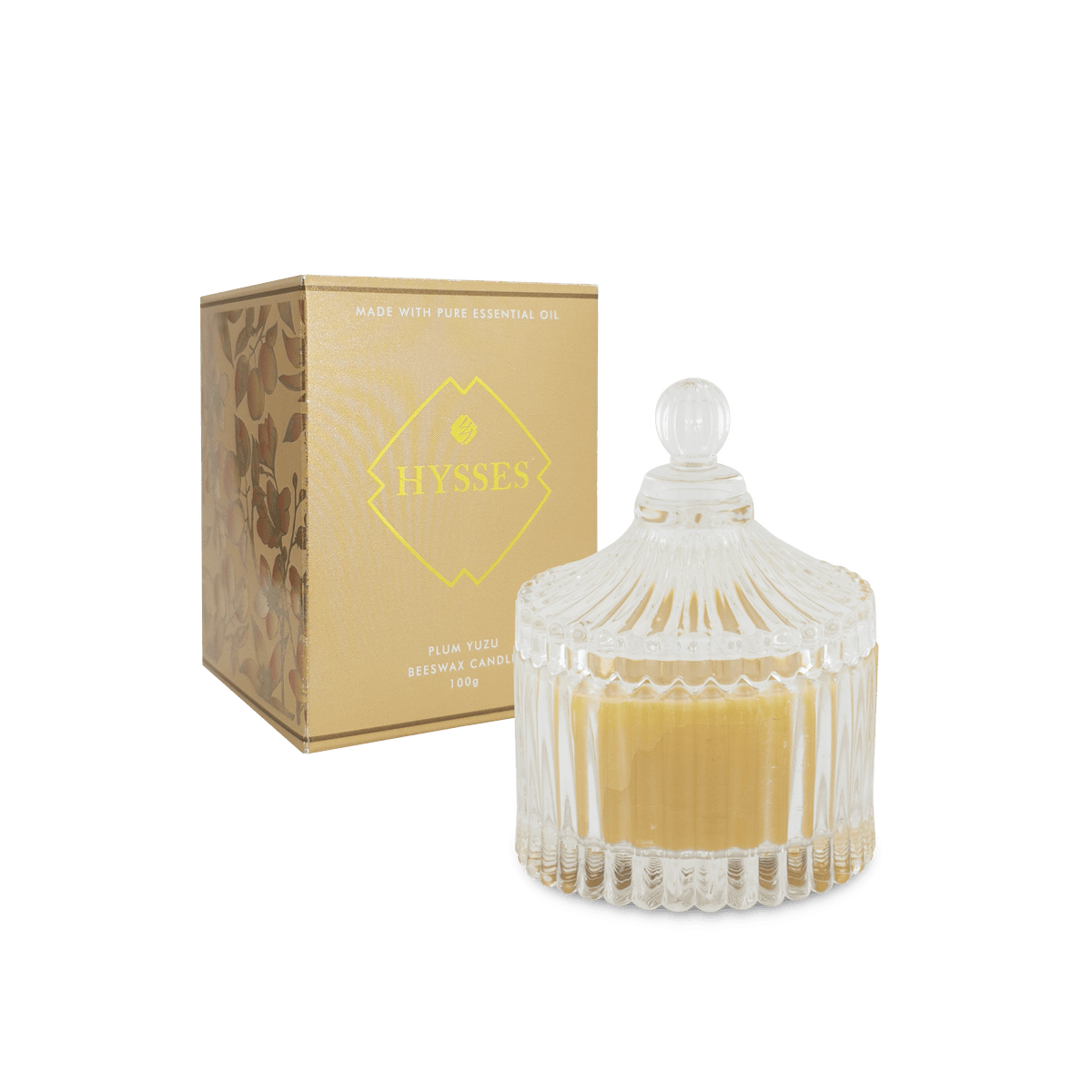 Hysses Home Scents 100g Beeswax Candle Plum Yuzu 200g