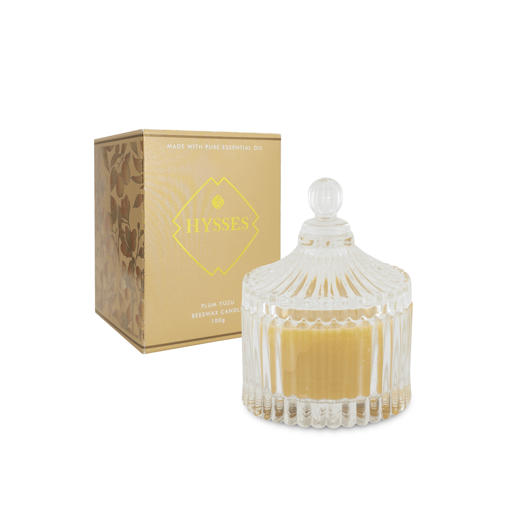 Hysses Home Scents 650g Beeswax Candle Plum Yuzu 650g