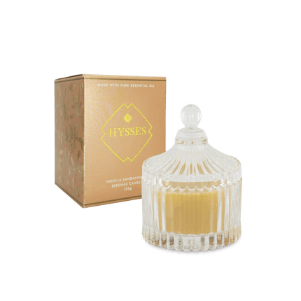 Hysses Home Scents 200g Beeswax Candle Vanilla Sandalwood 200g