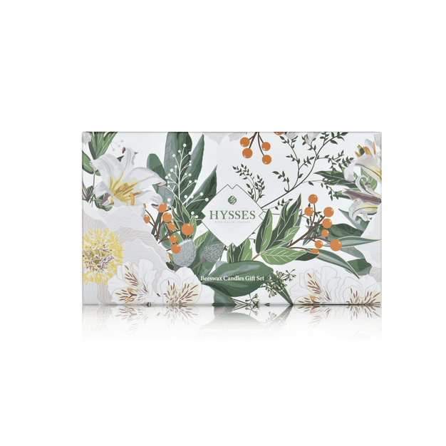 Hysses Home Scents Gift Set Of 2 Beeswax Candles X 2, Lavender & Rose Geranium, 150g