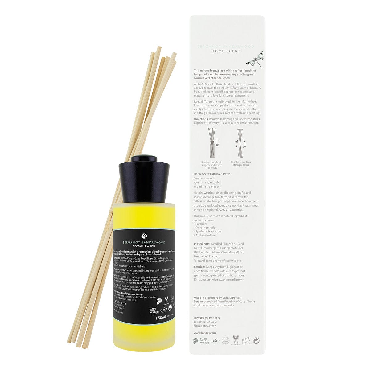 Hysses Home Scents Home Scent Reed Diffuser Bergamot Sandalwood