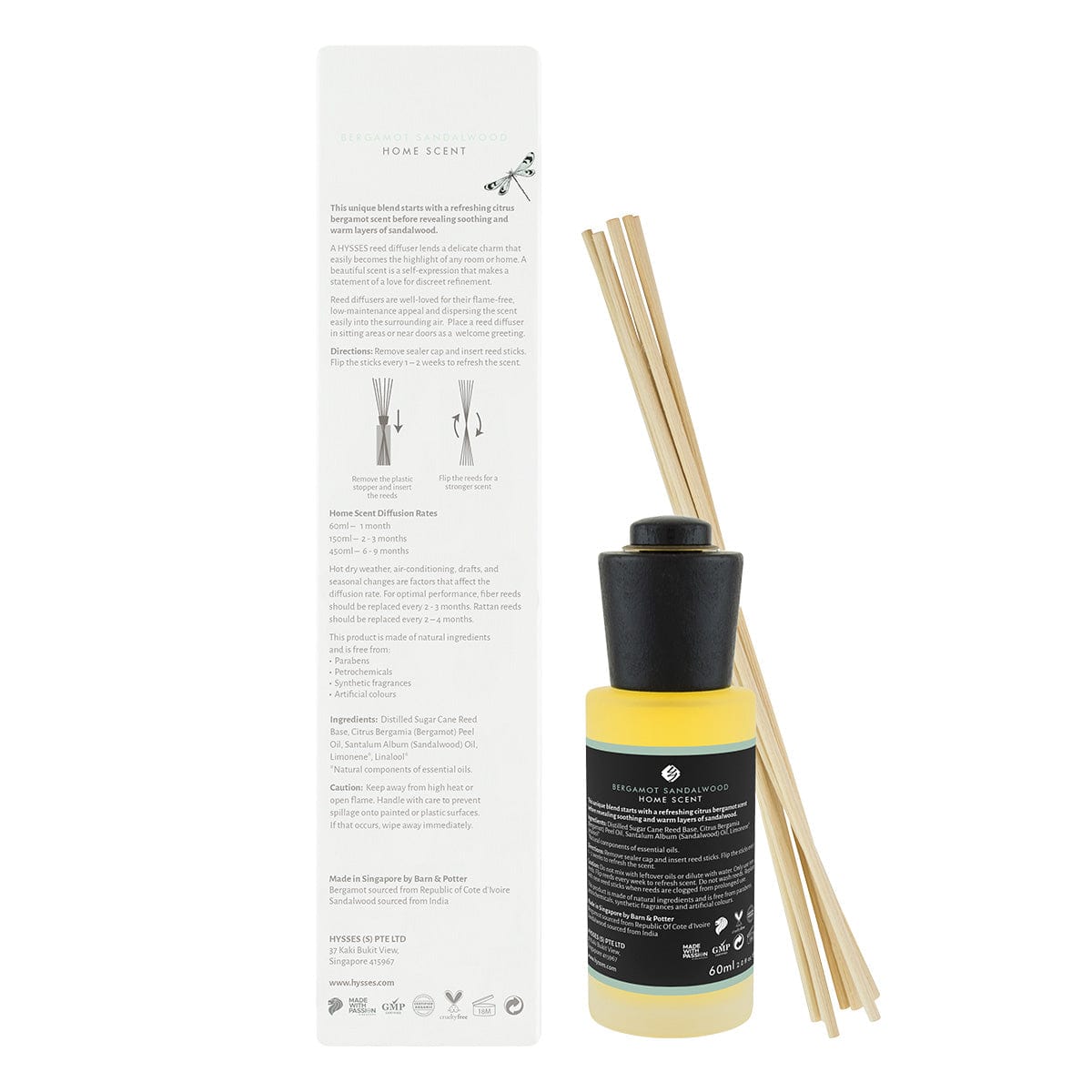 Hysses Home Scents Home Scent Reed Diffuser Bergamot Sandalwood #size_60ml