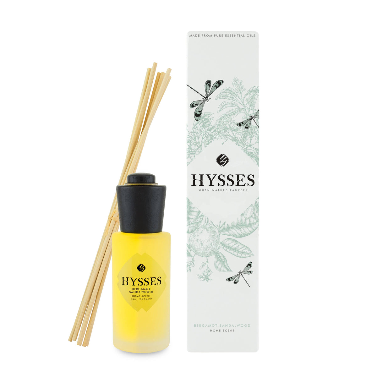 Hysses Home Scents 60ml Home Scent Reed Diffuser Bergamot Sandalwood, 60ml