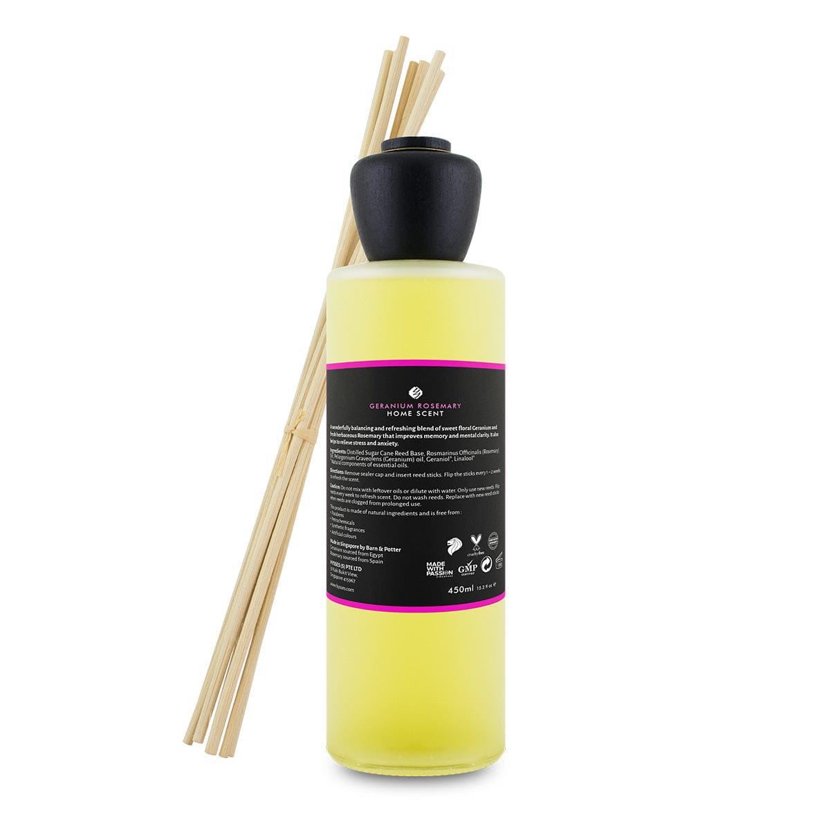 Hysses Home Scents Home Scent Reed Diffuser Geranium Rosemary