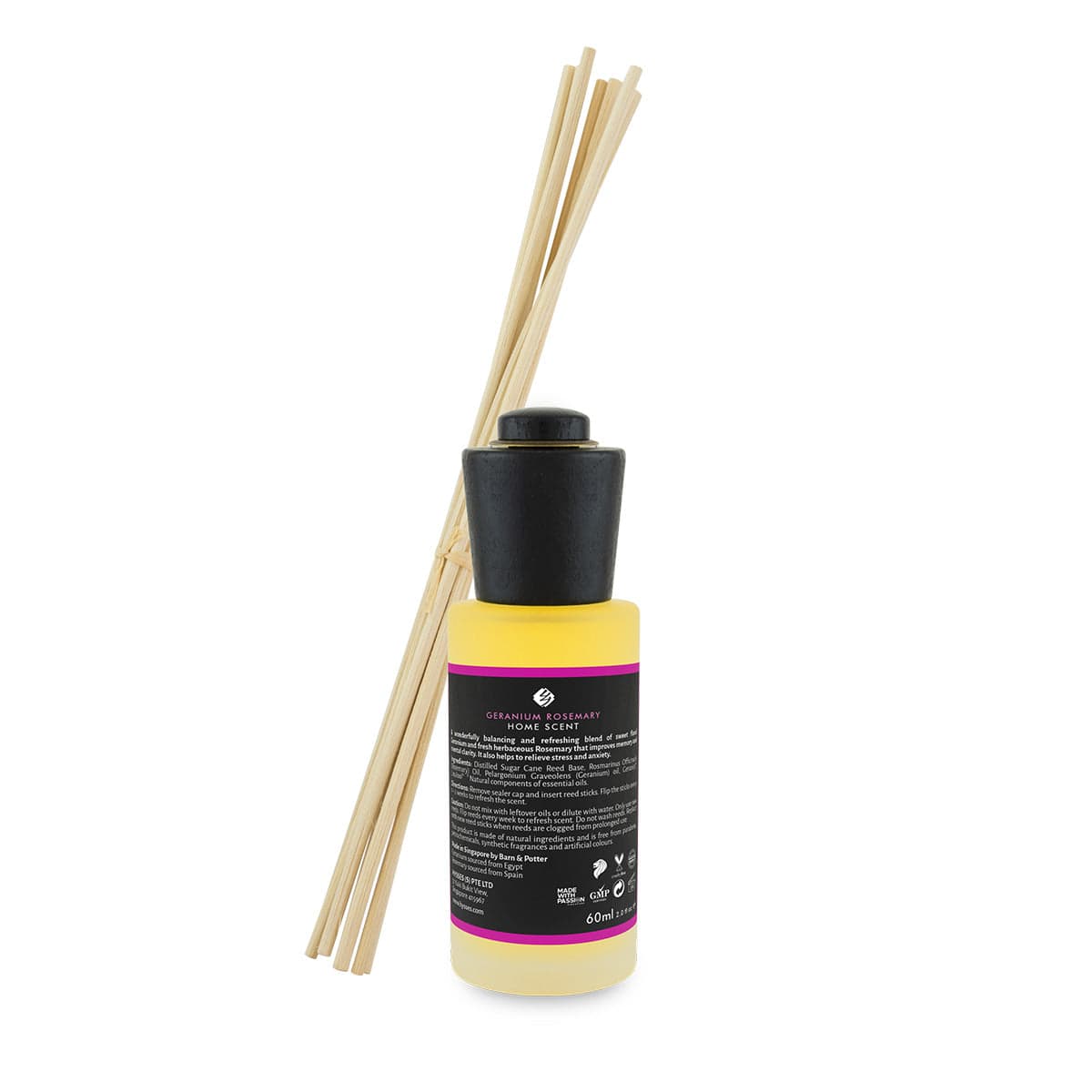 Hysses Home Scents Home Scent Reed Diffuser Geranium Rosemary