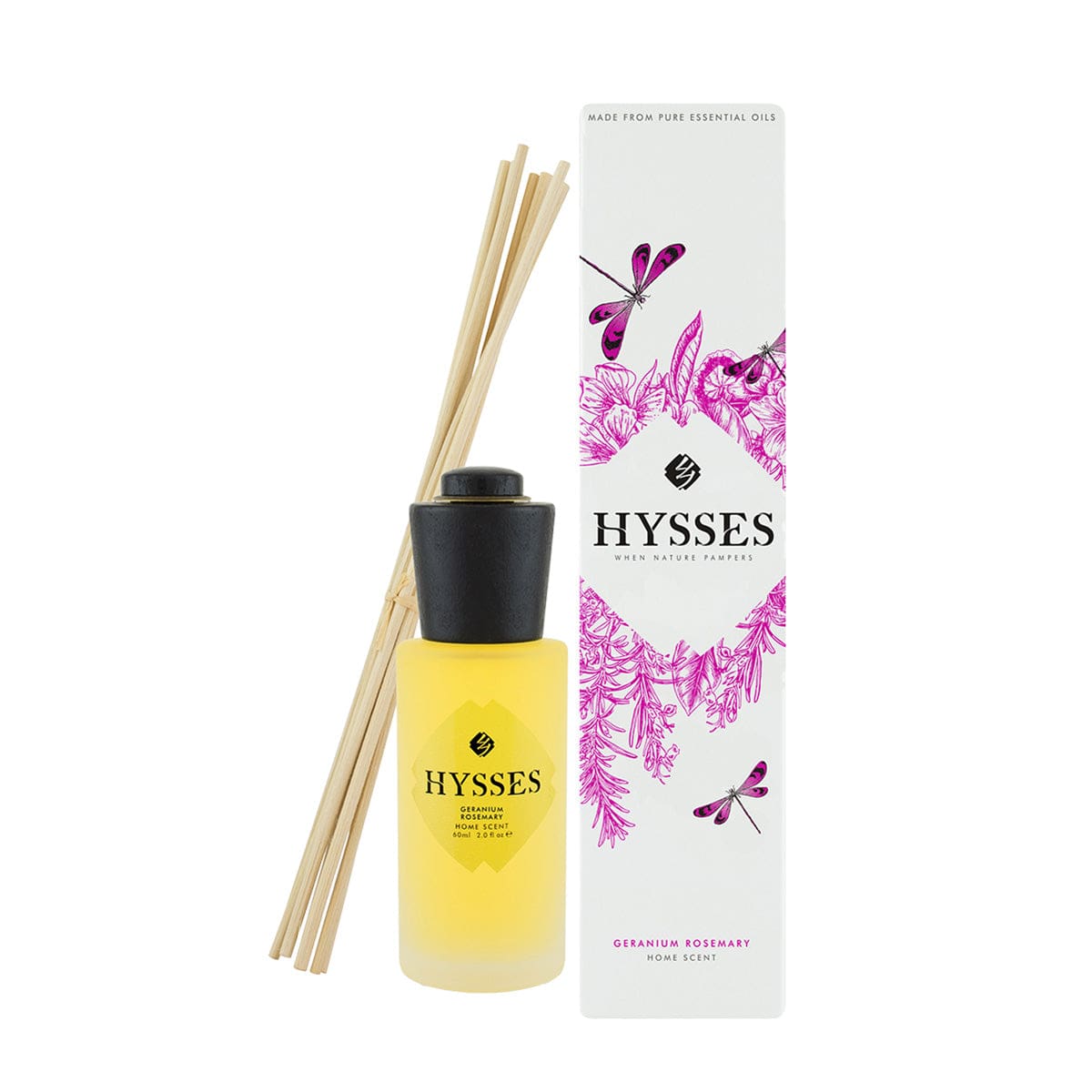 Hysses Home Scents 60ml Home Scent Reed Diffuser Geranium Rosemary