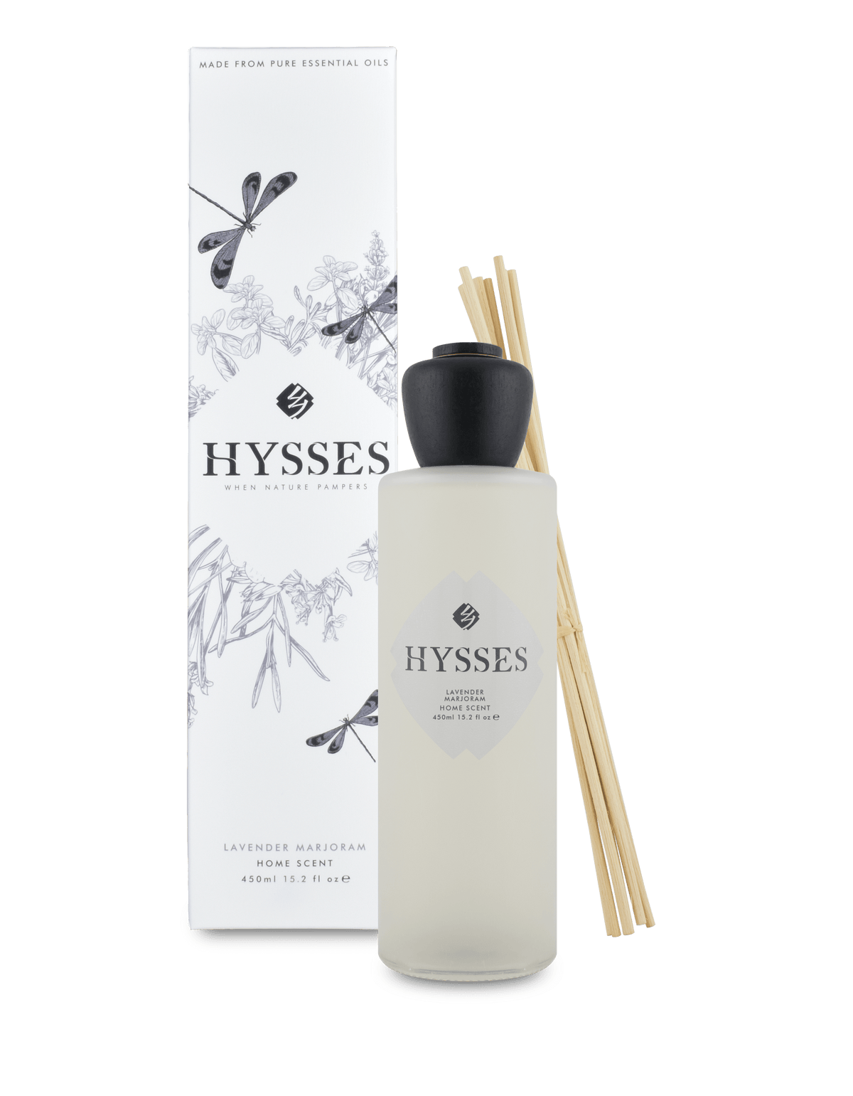 Hysses Home Scents 450ml Home Scent Reed Diffuser Lavender Marjoram