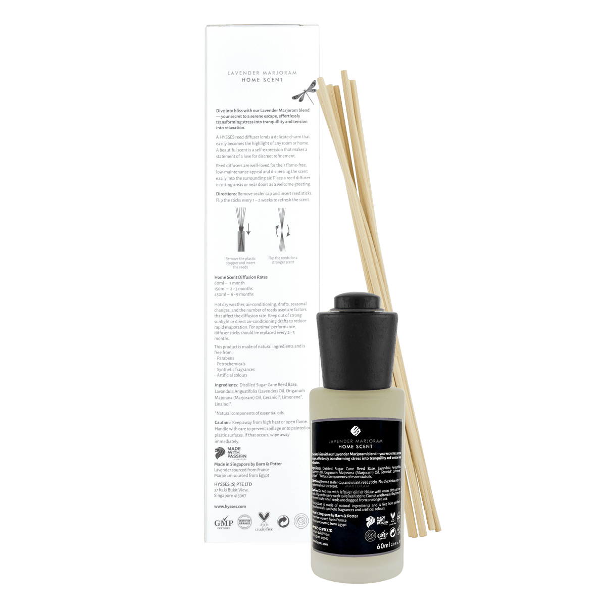 Hysses Home Scents Home Scent Reed Diffuser Lavender Marjoram