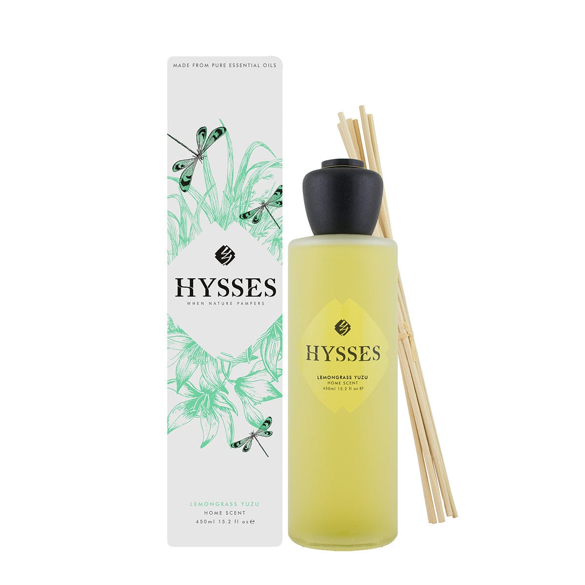 Hysses Home Scents 450ml Home Scent Reed Diffuser Lemongrass Yuzu