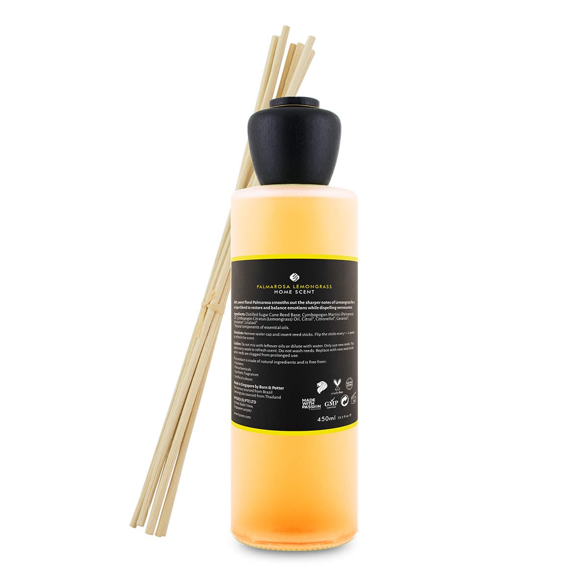 Hysses Home Scents Home Scent Reed Diffuser Palmarosa Lemongrass