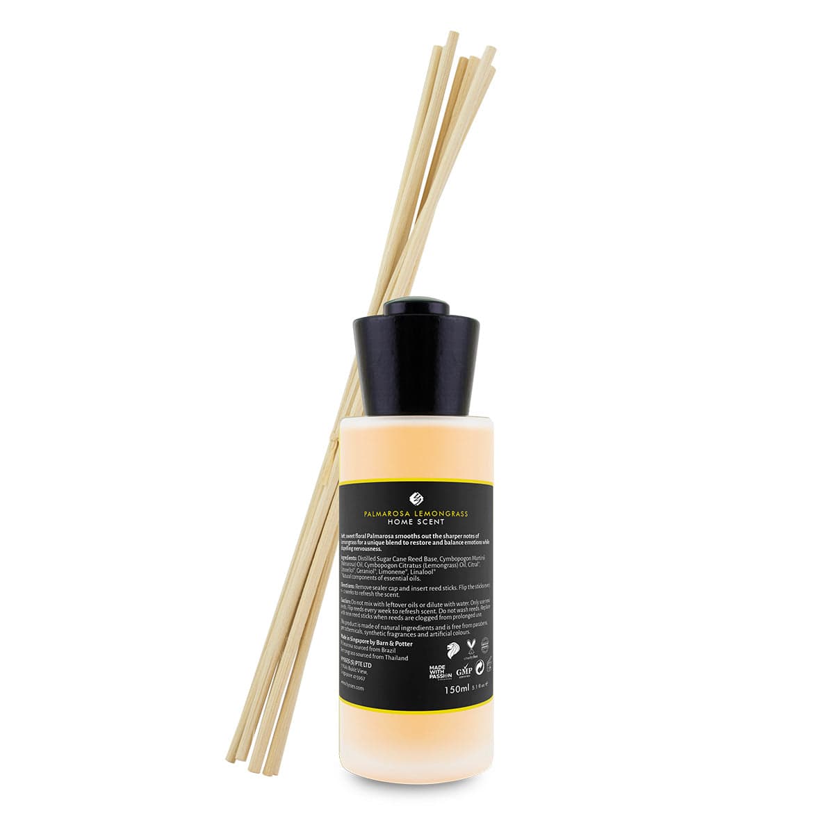 Hysses Home Scents Home Scent Reed Diffuser Palmarosa Lemongrass