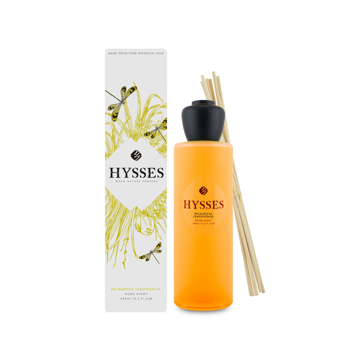 Hysses Home Scents 450ml Home Scent Reed Diffuser Palmarosa Lemongrass