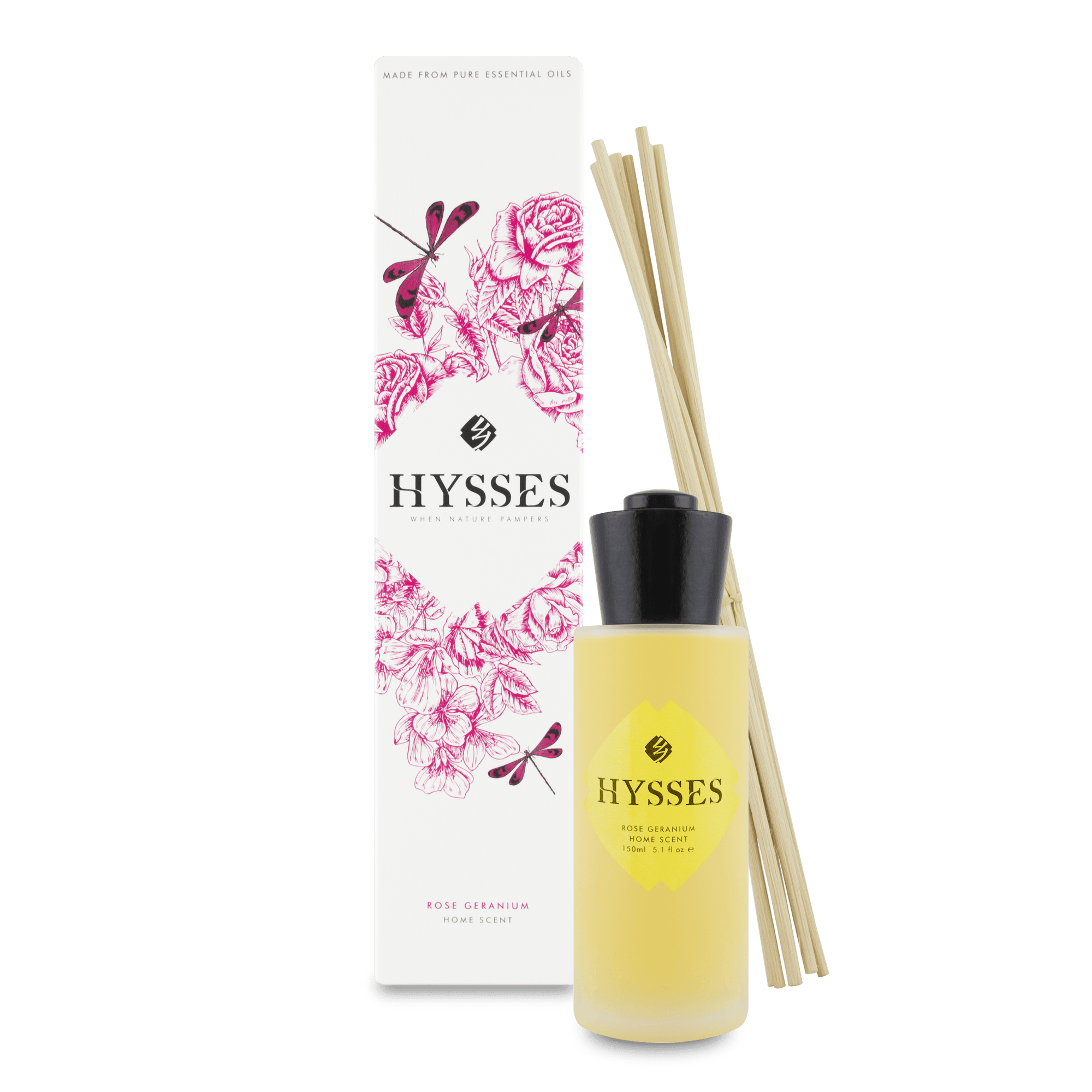 Hysses Home Scents 150ml Home Scent Reed Diffuser Rose Geranium, 150ML