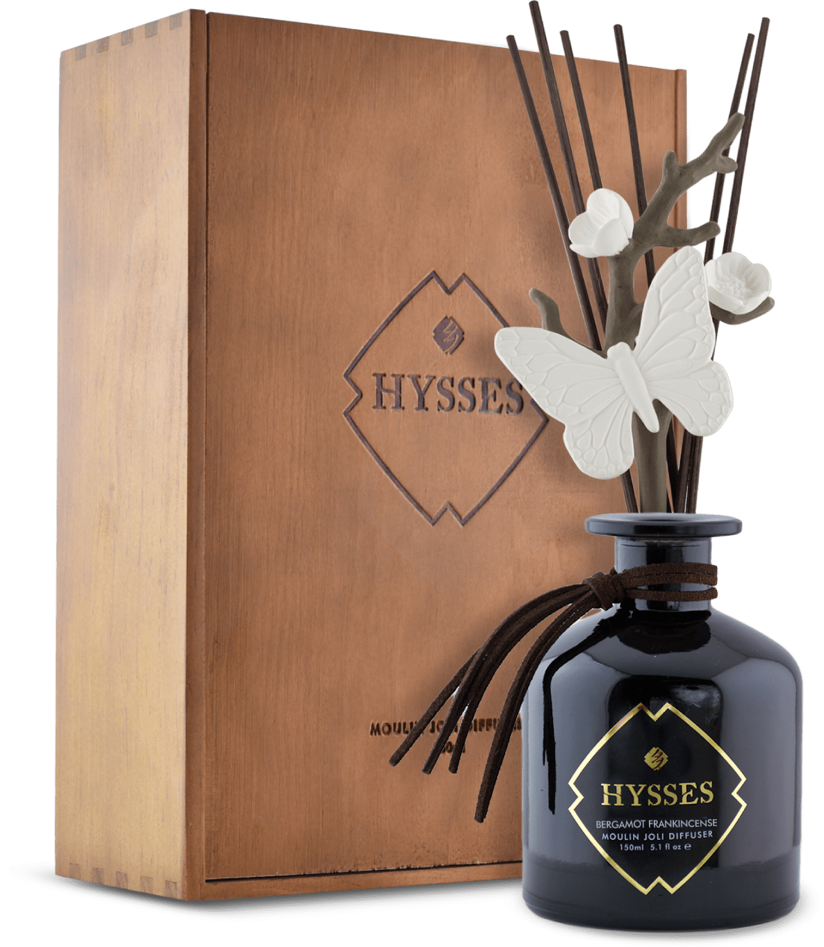 Hysses Home Scents Bergamot Frankincense Moulin Joli Diffuser (Black)