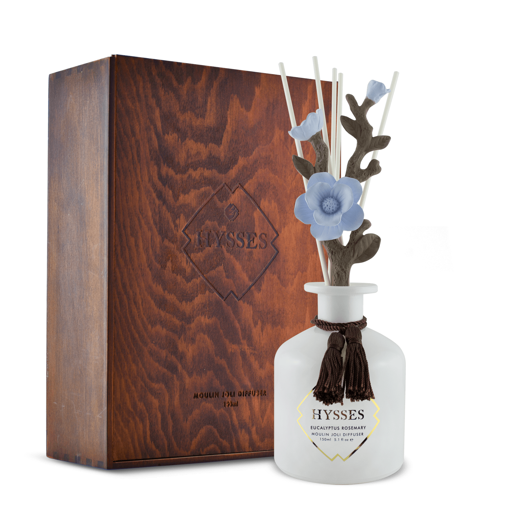 Hysses Home Scents Eucalyptus Rosemary Moulin Joli Diffuser (White), Eucalyptus Rosemary