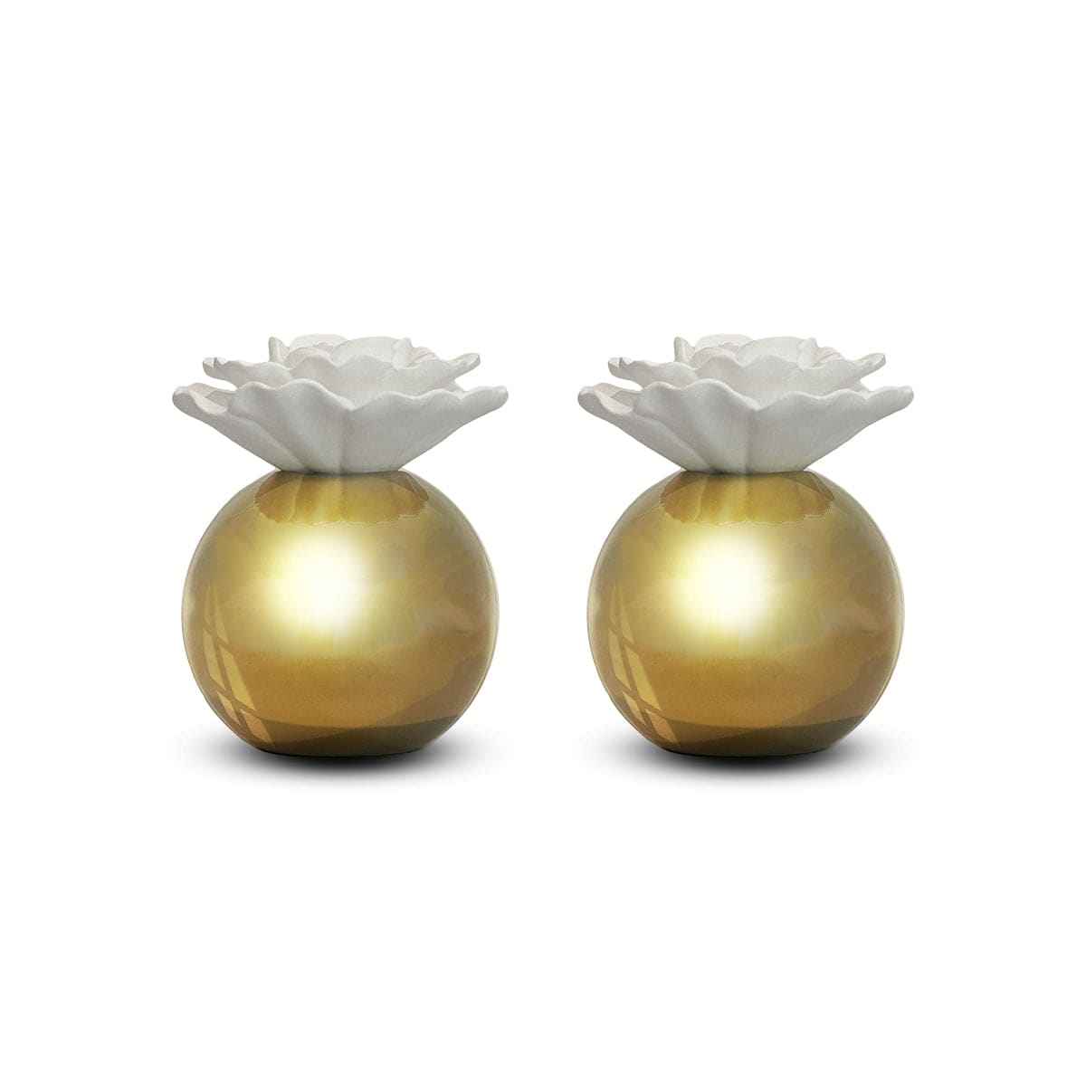 Hysses Home Scents Orion Gold Clay Diffuser Set of 2, Bergamot Sandalwood & Geranium Rosemary