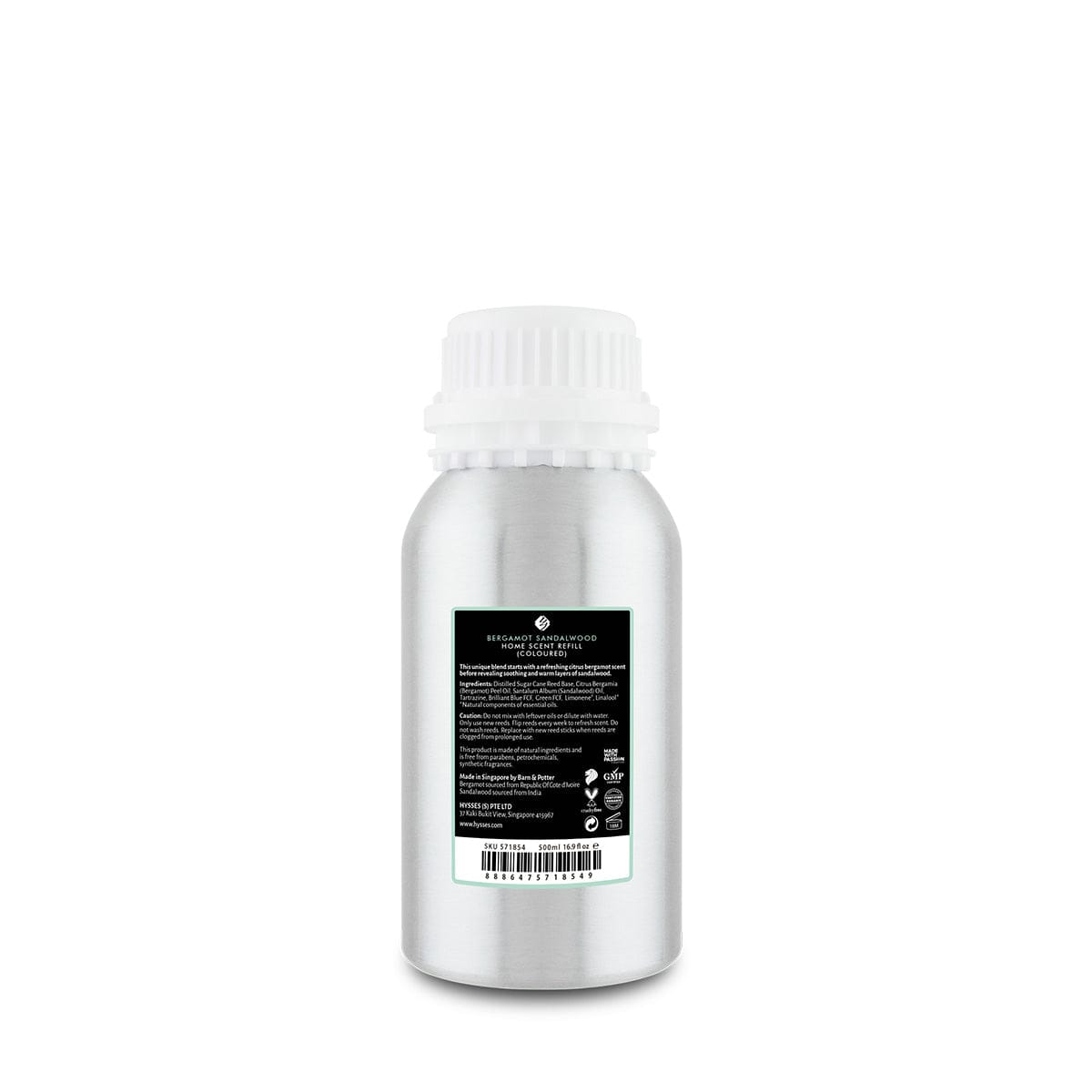 Hysses Home Scents Refill Home Scent Bergamot Sandalwood (Turquoise Coloured), 500ml