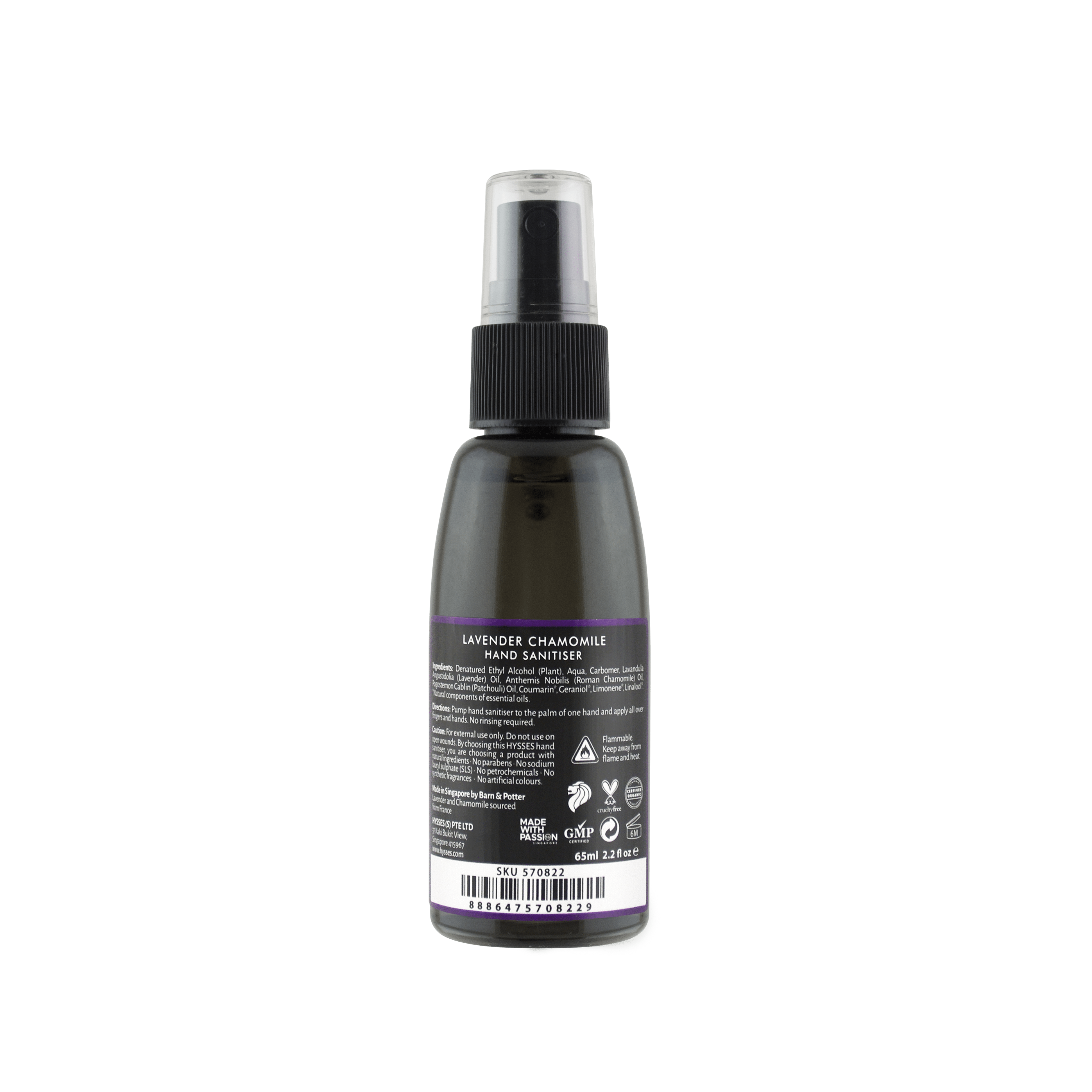 Hand Sanitiser Lavender Chamomile - Hysses Singapore