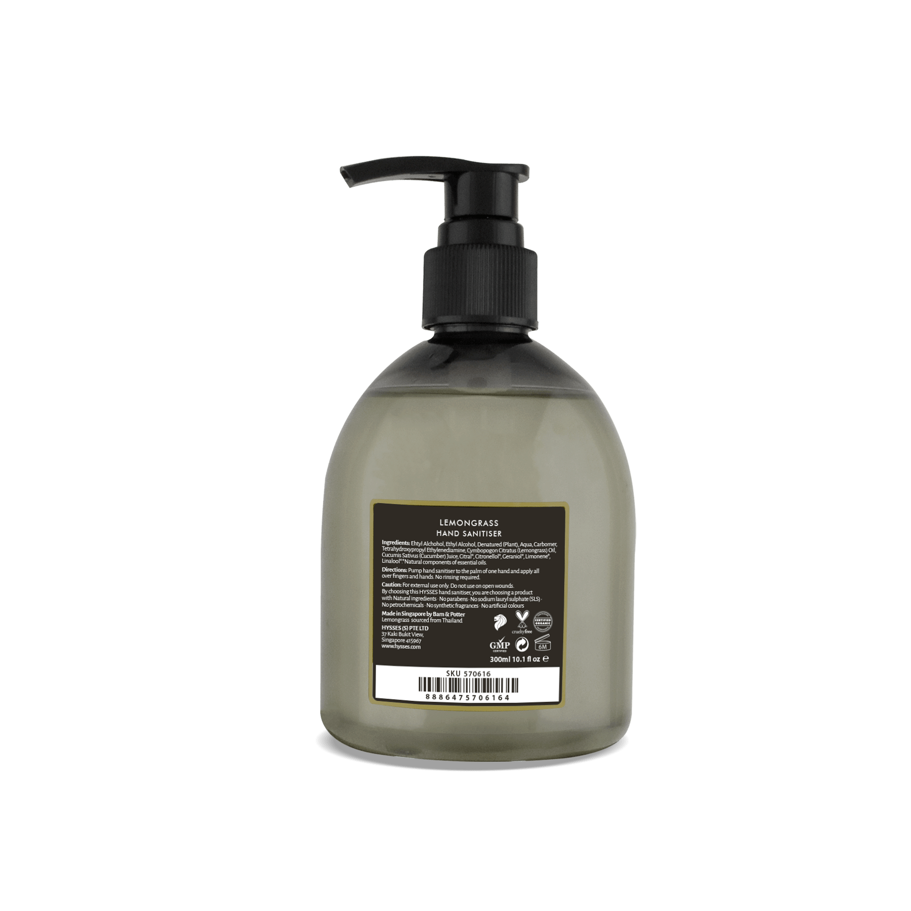 Hysses Body Care Hand Sanitiser Lemongrass