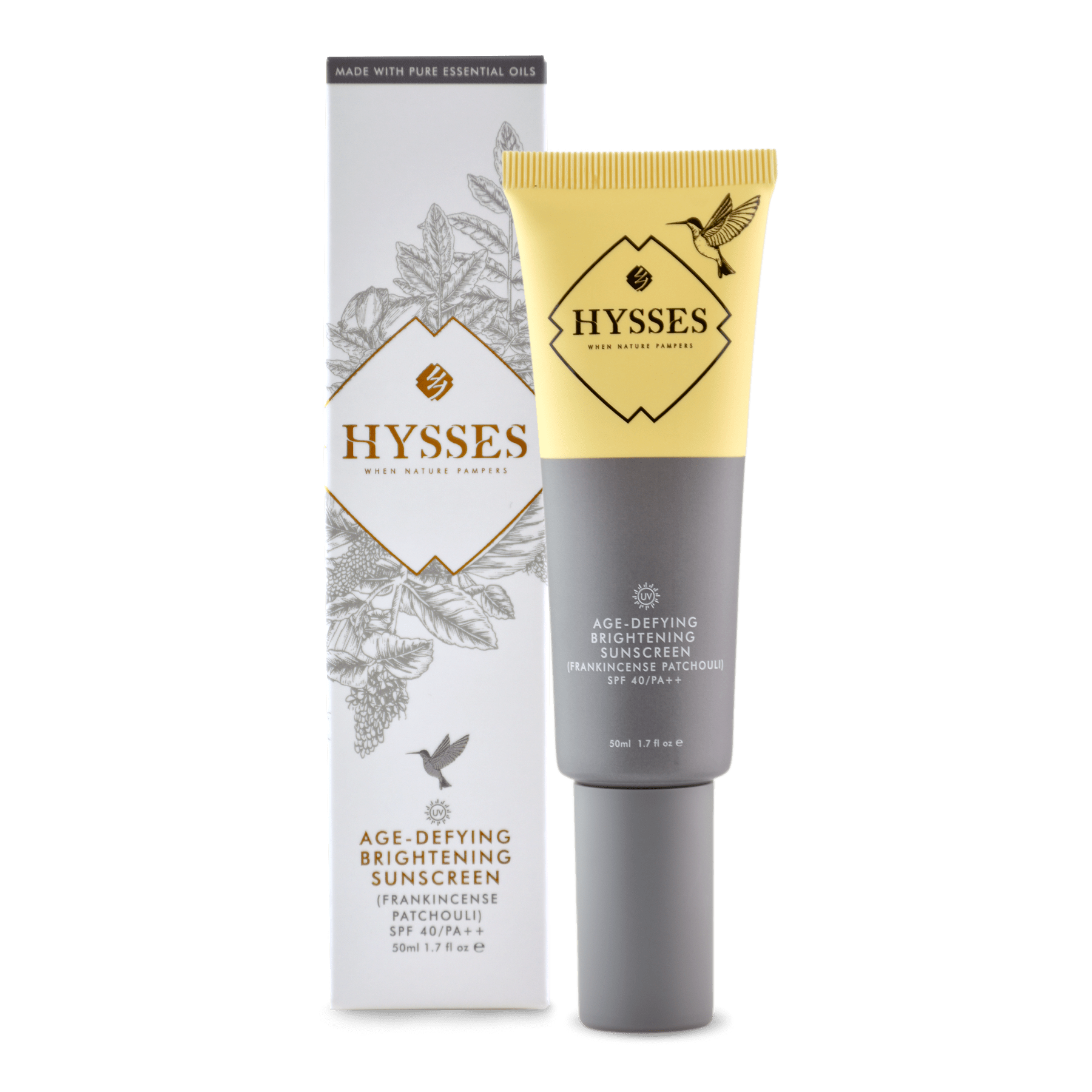 Age Defying Brightening Sunscreen Frankincense Patchouli SPF 40 / PA++ - Hysses Singapore