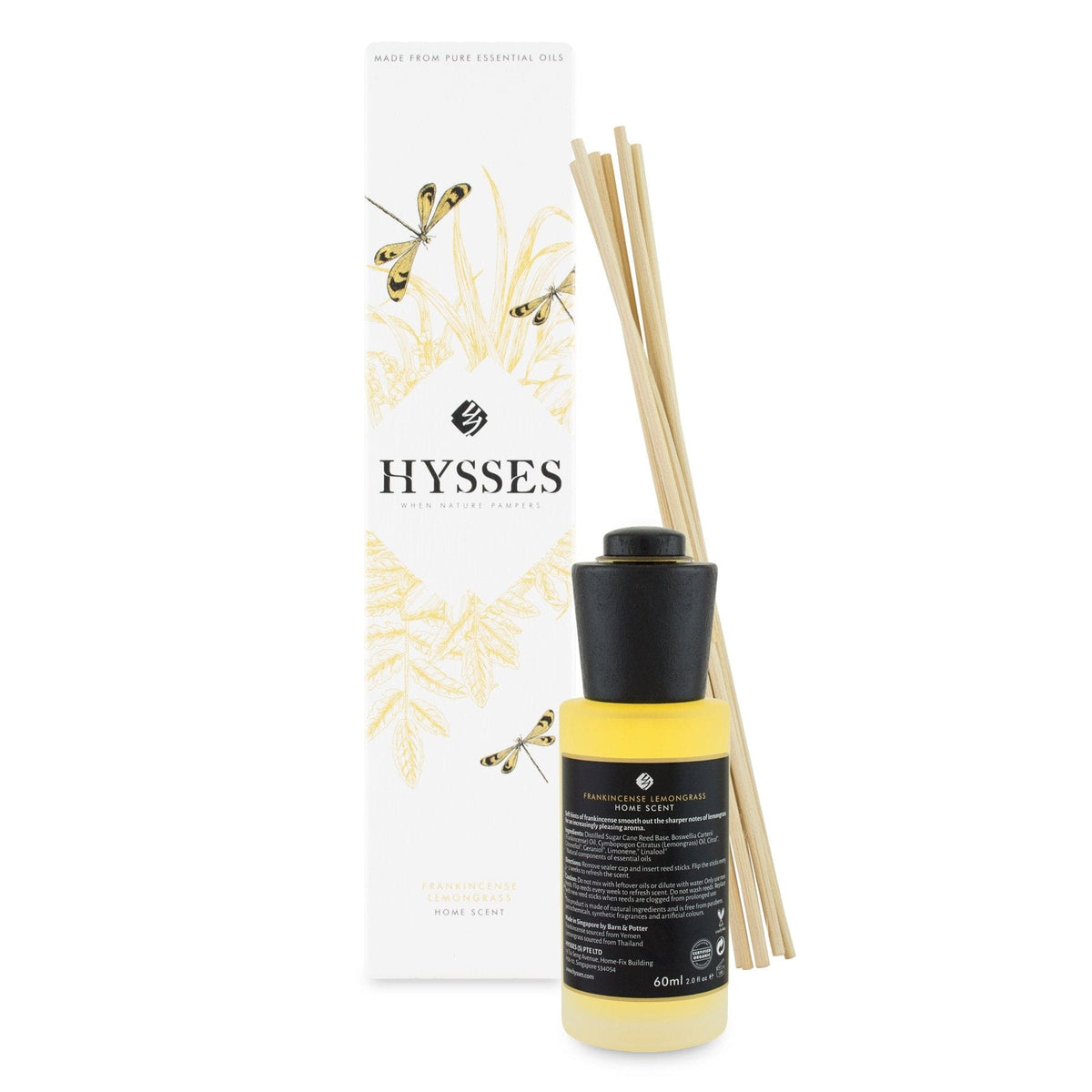 Home Scent Reed Diffuser Frankincense Lemongrass - Hysses Singapore