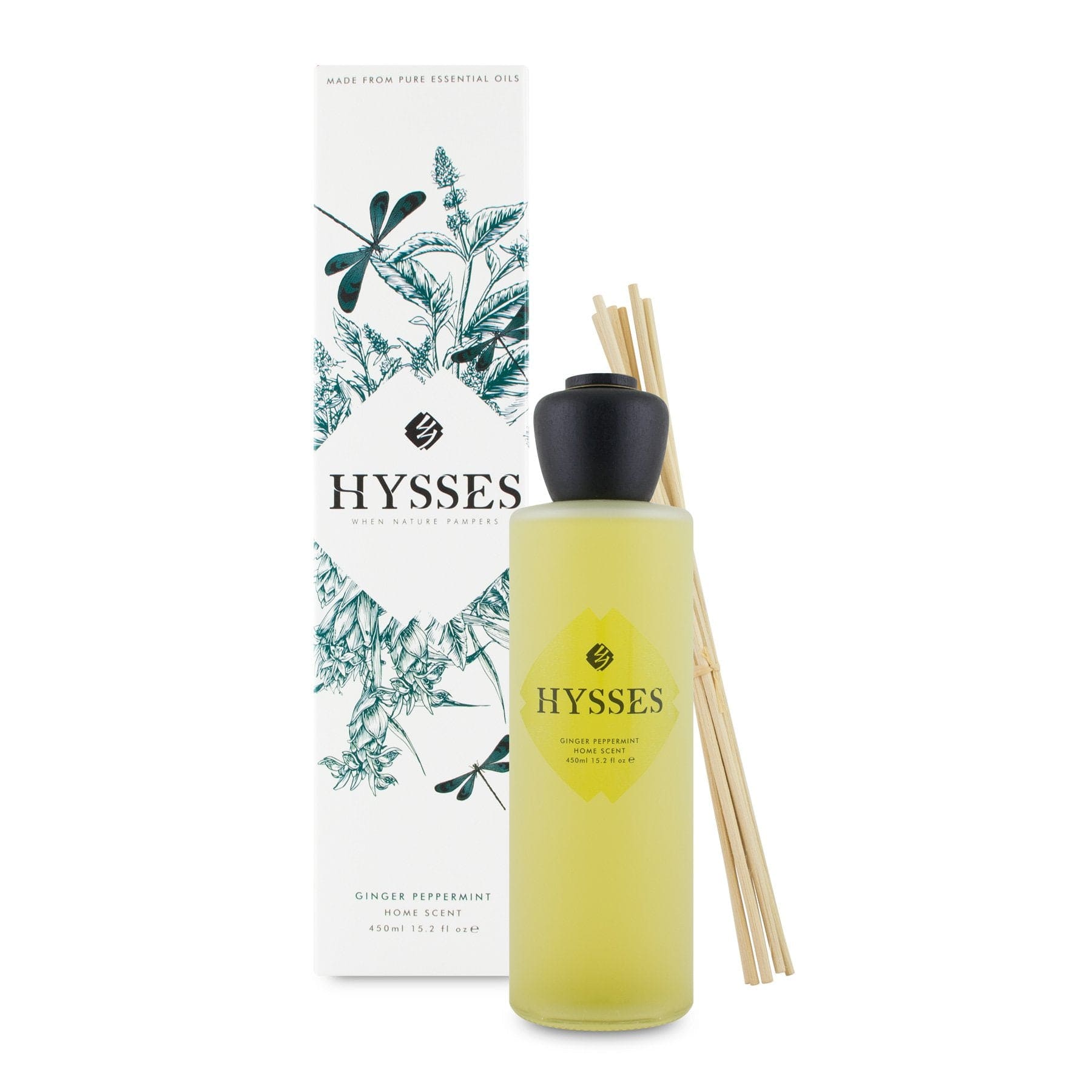 Hysses Home Scents 450ml Home Scent Reed Diffuser Ginger Peppermint, 450ML