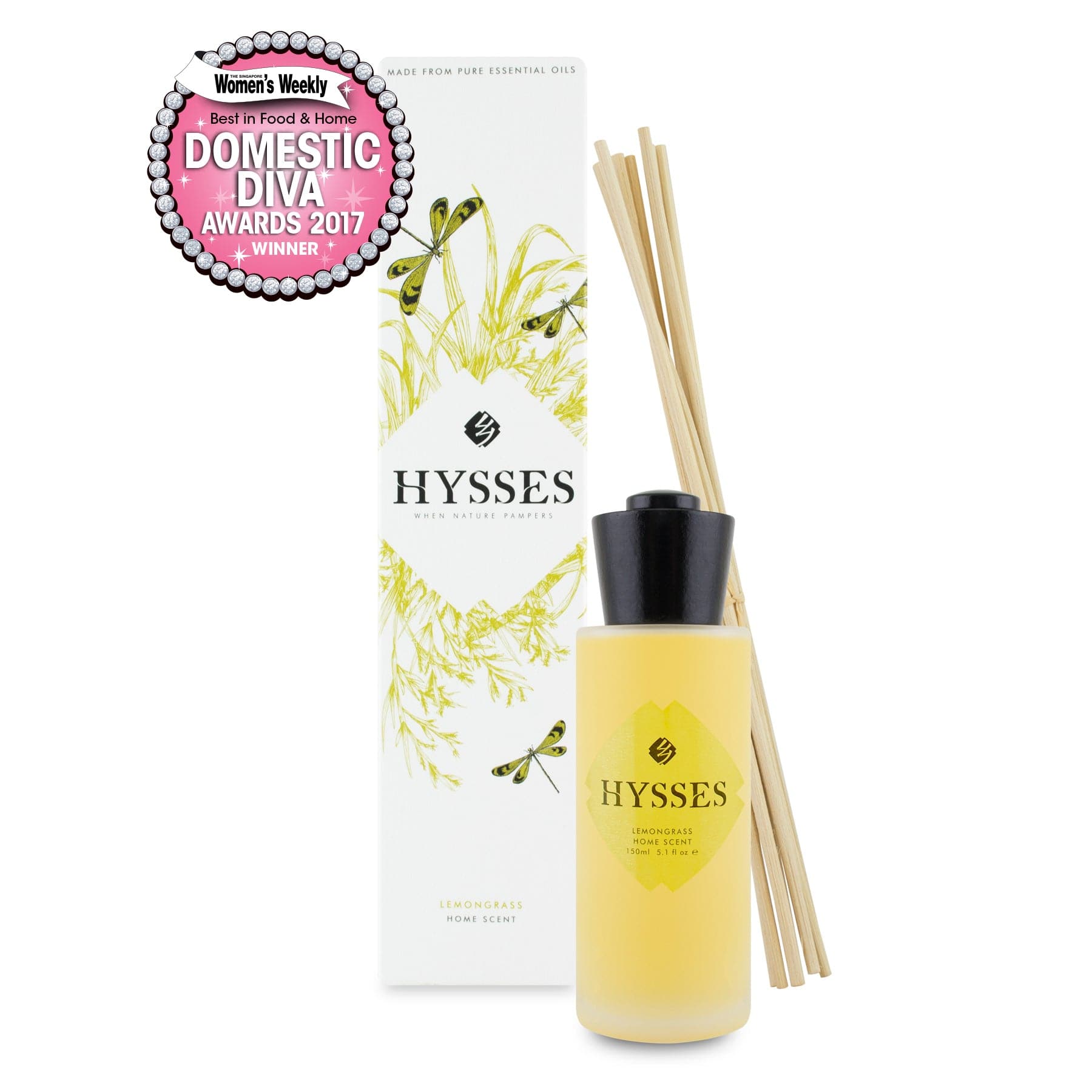 Home Scent Reed Diffuser Lemongrass - Hysses Singapore