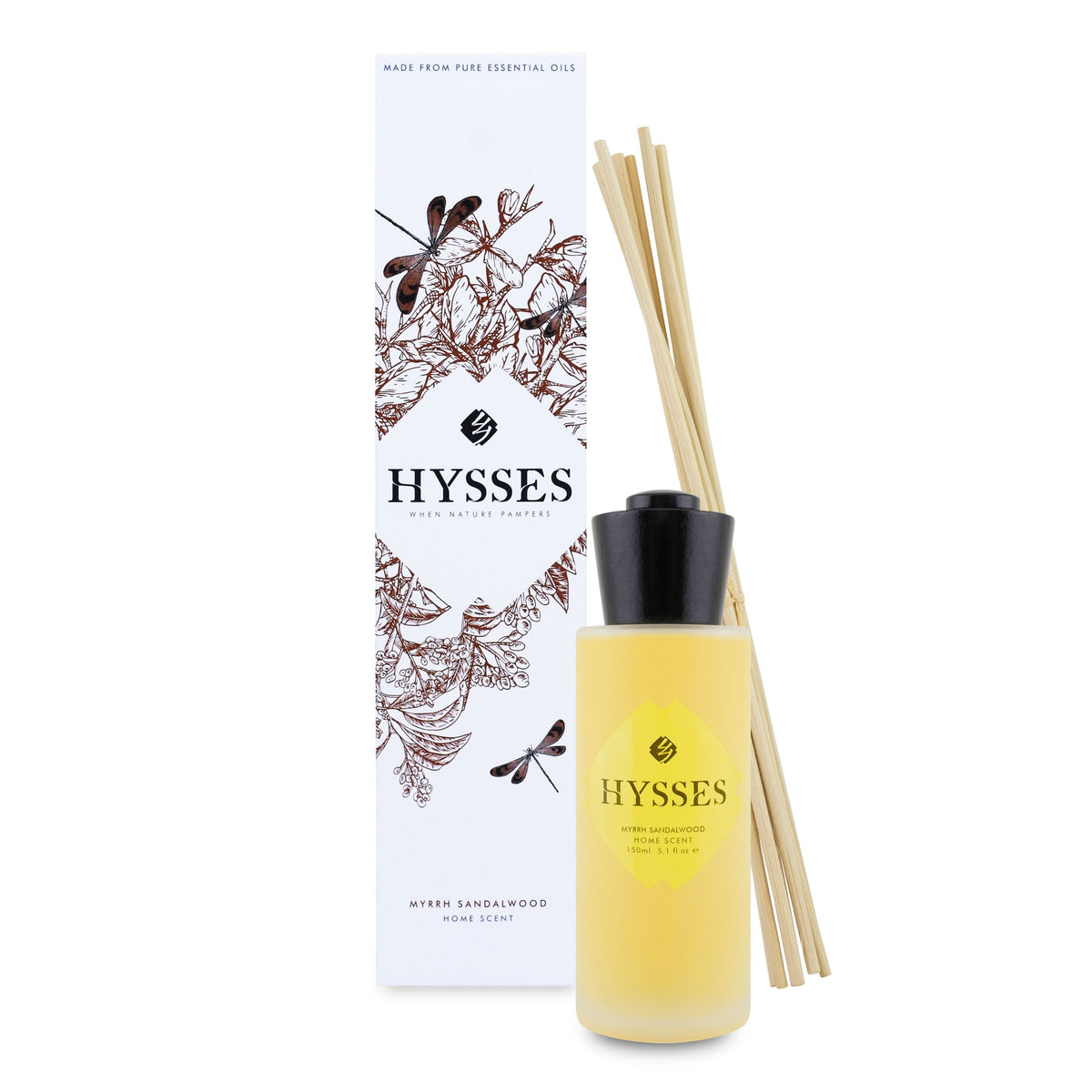Hysses Home Scents 150ml Home Scent Reed Diffuser Myrrh Sandalwood