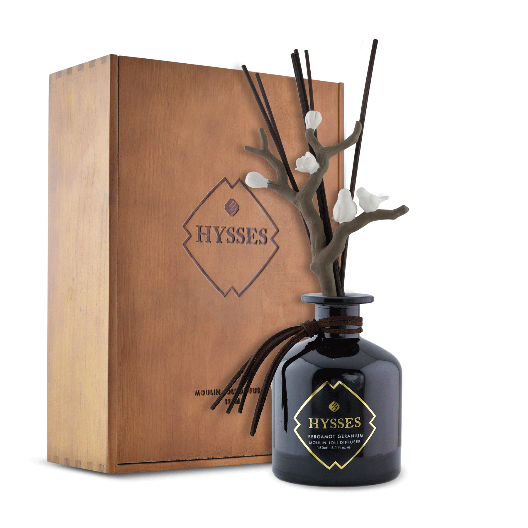 Hysses Home Scents Bergamot Geranium Moulin Joli Diffuser (Black)